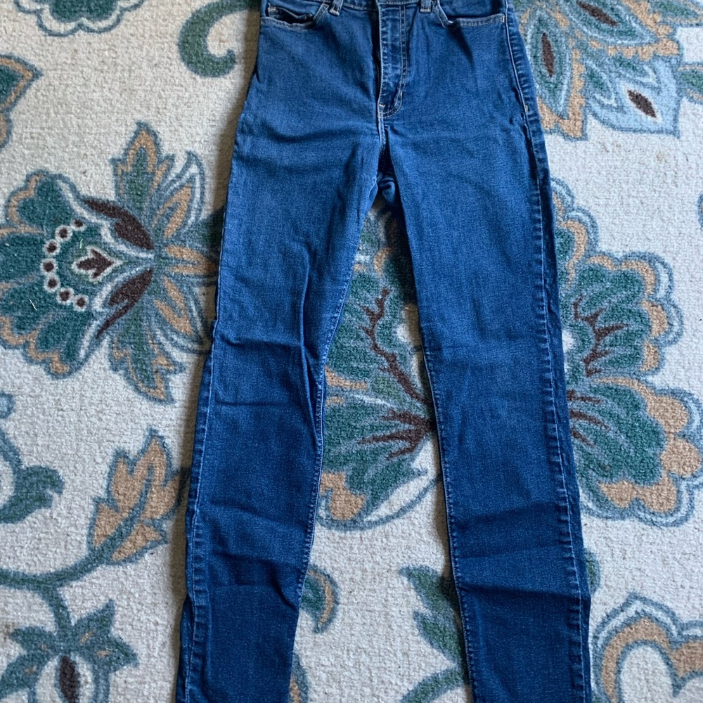 VINTAGE: American Apparel Women's Skinny Jeans in Deep Blue